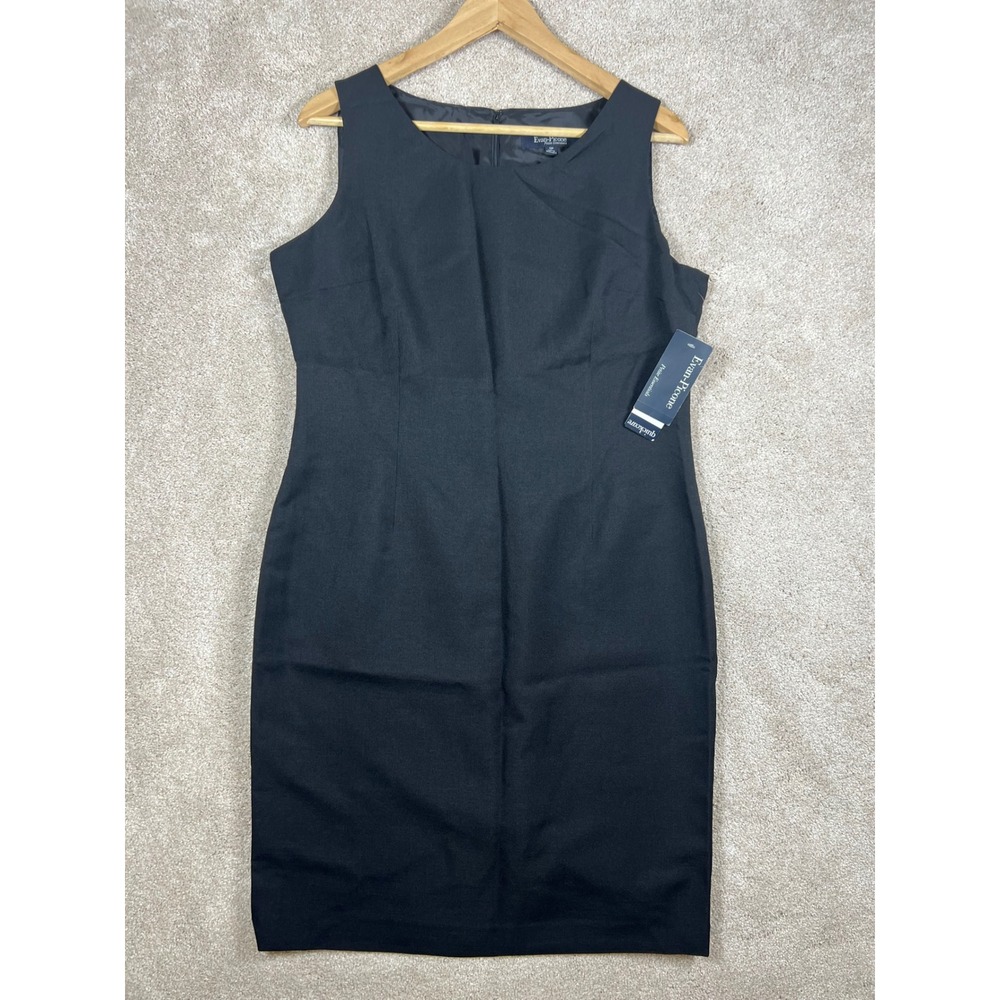 Evan Picone Petite Black Sleeveless‎ Career Dress Workwear Office Classic 12P